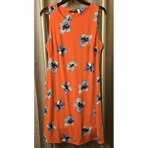 Tommy Hilfiger Ladies Orange Floral Sleeveless Pullover‎ Dress Sz 8